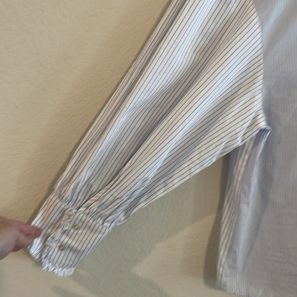 Zara Women Tunic Top Small Blue & White Stripe Business Causal Contemporary - Picture 6 of 14